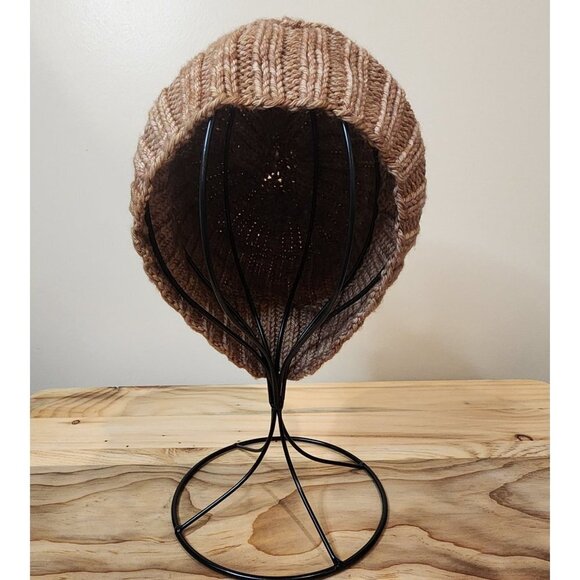 HANDMADE Rib Knit Beige Gradient Beanie Toboggan Hat Cap Unisex Women's Men's - Picture 4 of 8